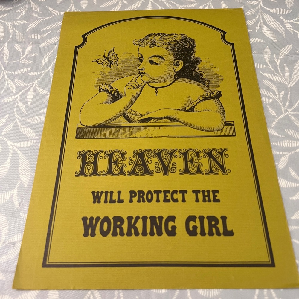 Vintage Style Heaven Will Protect The Working Girl Art Print Yellow 10x14